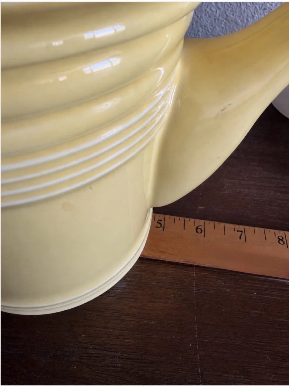Vintage Cooks Club Yellow Ribbed Ceramic Coffeepot / Teapot with Lid